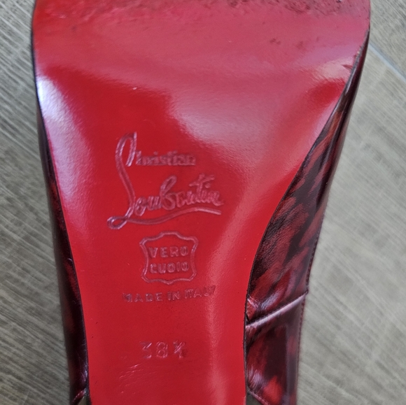 Louboutin Prive Patent leather (bronze & red) - Picture 10 of 13